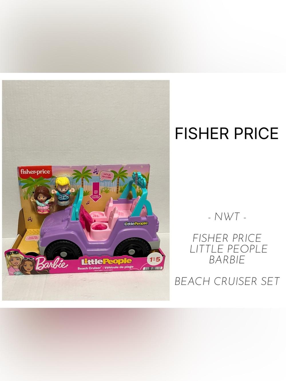 FISHER PRICE - NWT - LITTLE PEOPLE BARBIE BEACH CRUISER PLAYSET